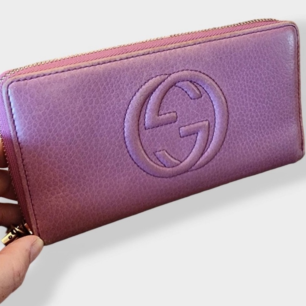 GUCCI Soho Continental Interlocking GG
Long Wallet. Preloved Dusty Pink